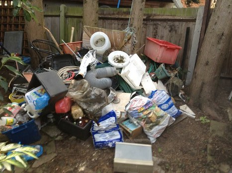 Bulky waste items ready for collection